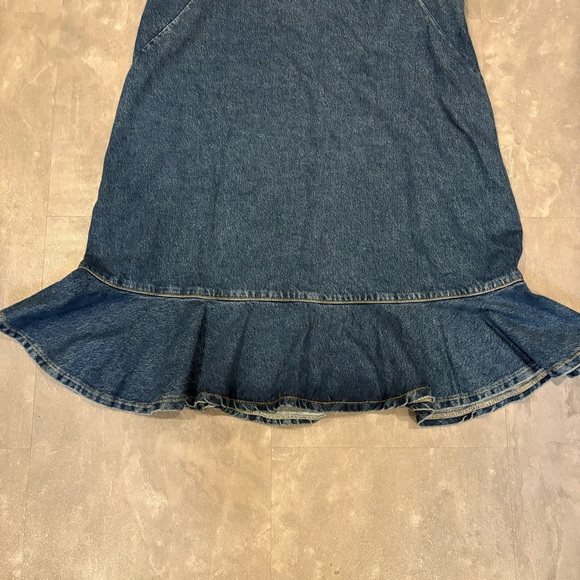 PILCRO Anthropologie Square Neck Denim Mini Dress Size Medium‎ - Picture 3 of 12